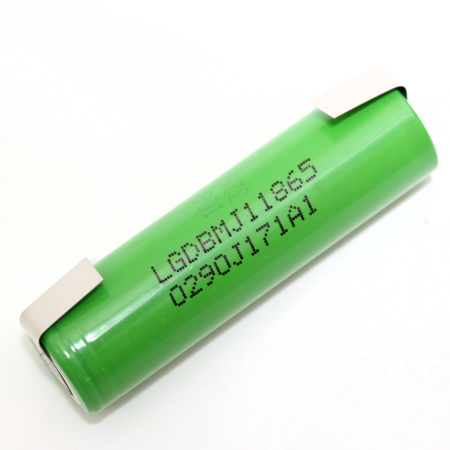 LG INR18650MJ1 - 3500mAh 3,6 - 3,7V, 10A Akku U Lötfahne